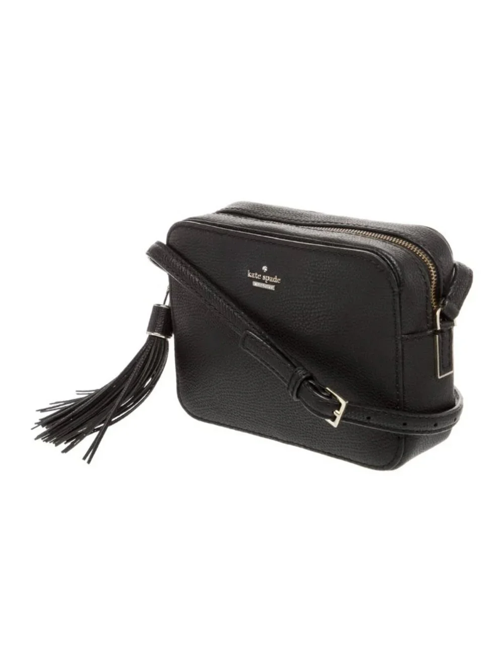 Kate Spade New York Naomi Camera Bag Crossbody Black Leather with Tassel